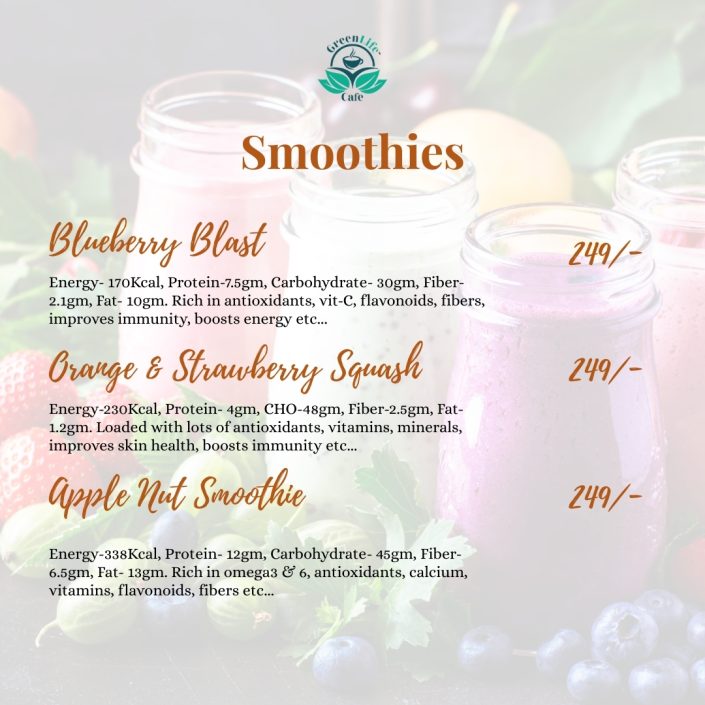 Smoothies Menu